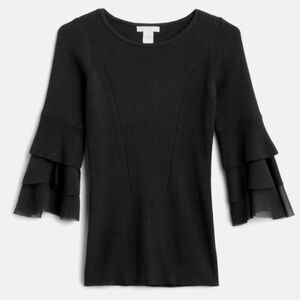 Like new! Ethelda Ruffle Bell Sleeve Sweater